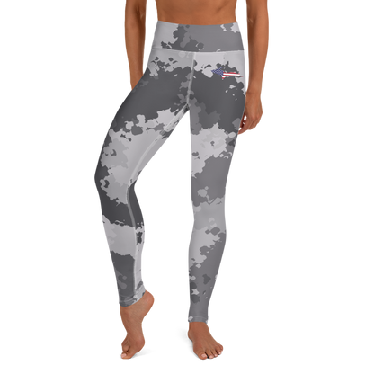 Michigan Upper Peninsula Yoga Leggings (w/ UP USA Flag) | Iron Ore Camo