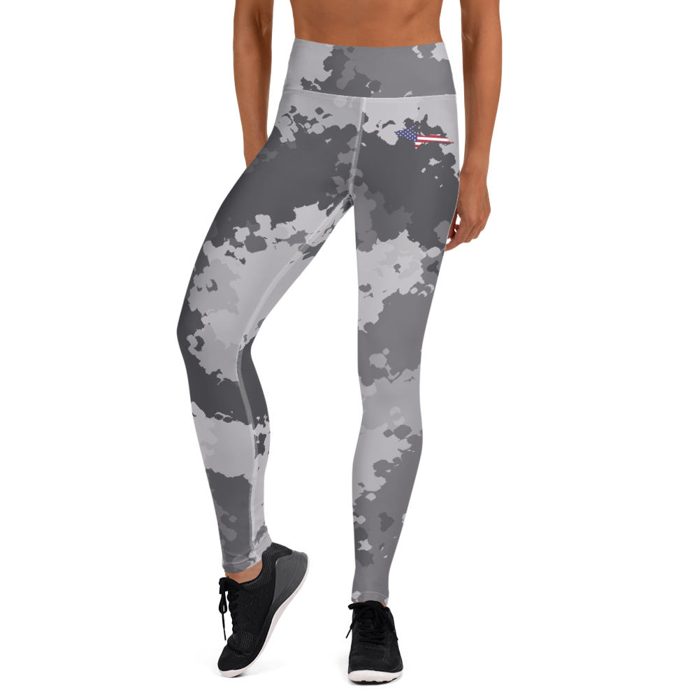 Michigan Upper Peninsula Yoga Leggings (w/ UP USA Flag) | Iron Ore Camo