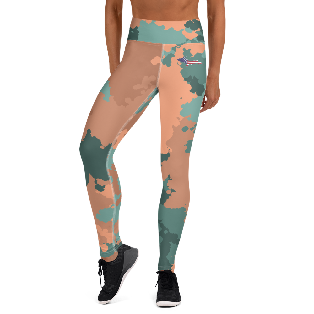 Michigan Upper Peninsula Yoga Leggings (w/ UP USA Flag) | Copper County Camo