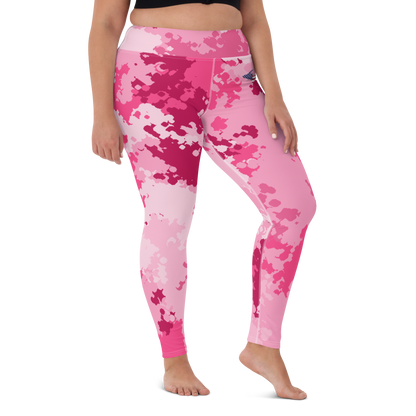 Michigan Upper Peninsula Yoga Leggings (w/ UP USA Flag) | Pink Camo