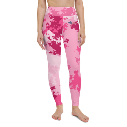 Michigan Upper Peninsula Yoga Leggings (w/ UP USA Flag) | Pink Camo