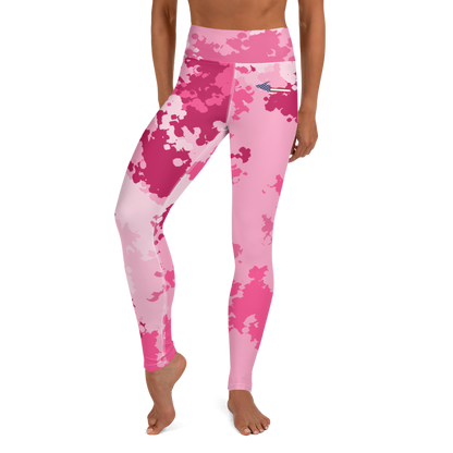 Michigan Upper Peninsula Yoga Leggings (w/ UP USA Flag) | Pink Camo