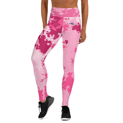 Michigan Upper Peninsula Yoga Leggings (w/ UP USA Flag) | Pink Camo