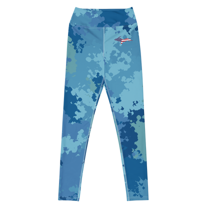 Michigan Upper Peninsula Yoga Leggings (w/ UP USA Flag) | Great Lakes Camo