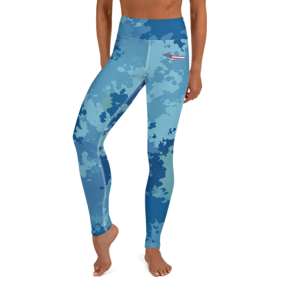 Michigan Upper Peninsula Yoga Leggings (w/ UP USA Flag) | Great Lakes Camo