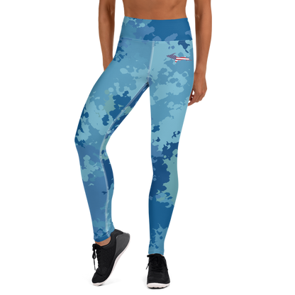 Michigan Upper Peninsula Yoga Leggings (w/ UP USA Flag) | Great Lakes Camo