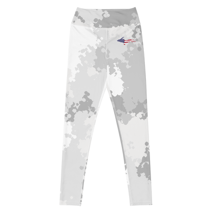 Michigan Upper Peninsula Yoga Leggings (w/ UP USA Flag) | Snow Camo