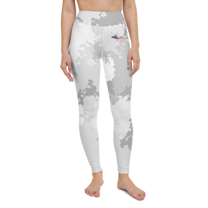 Michigan Upper Peninsula Yoga Leggings (w/ UP USA Flag) | Snow Camo