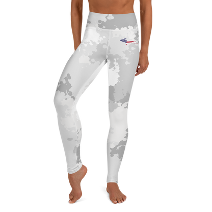 Michigan Upper Peninsula Yoga Leggings (w/ UP USA Flag) | Snow Camo