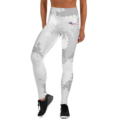 Michigan Upper Peninsula Yoga Leggings (w/ UP USA Flag) | Snow Camo