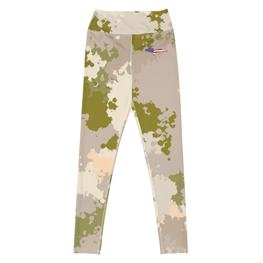 Michigan Upper Peninsula Yoga Leggings (w/ UP USA Flag) | Rosy Mound Camo