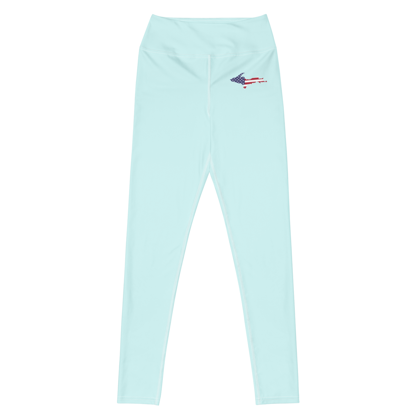 Michigan Upper Peninsula Yoga Leggings (w/ UP USA Flag) | Cyan