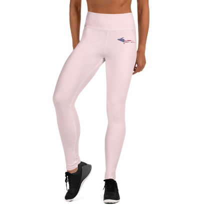 Michigan Upper Peninsula Yoga Leggings (w/ UP USA Flag) | Pale Pink