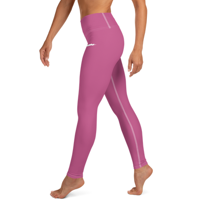 Michigan Upper Peninsula Yoga Leggings (w/ UP Outline) | Apple Blossom Pink