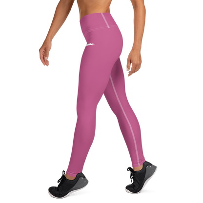 Michigan Upper Peninsula Yoga Leggings (w/ UP Outline) | Apple Blossom Pink