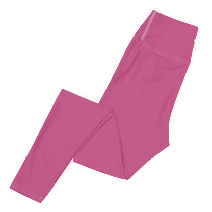 Michigan Upper Peninsula Yoga Leggings (w/ UP Outline) | Apple Blossom Pink