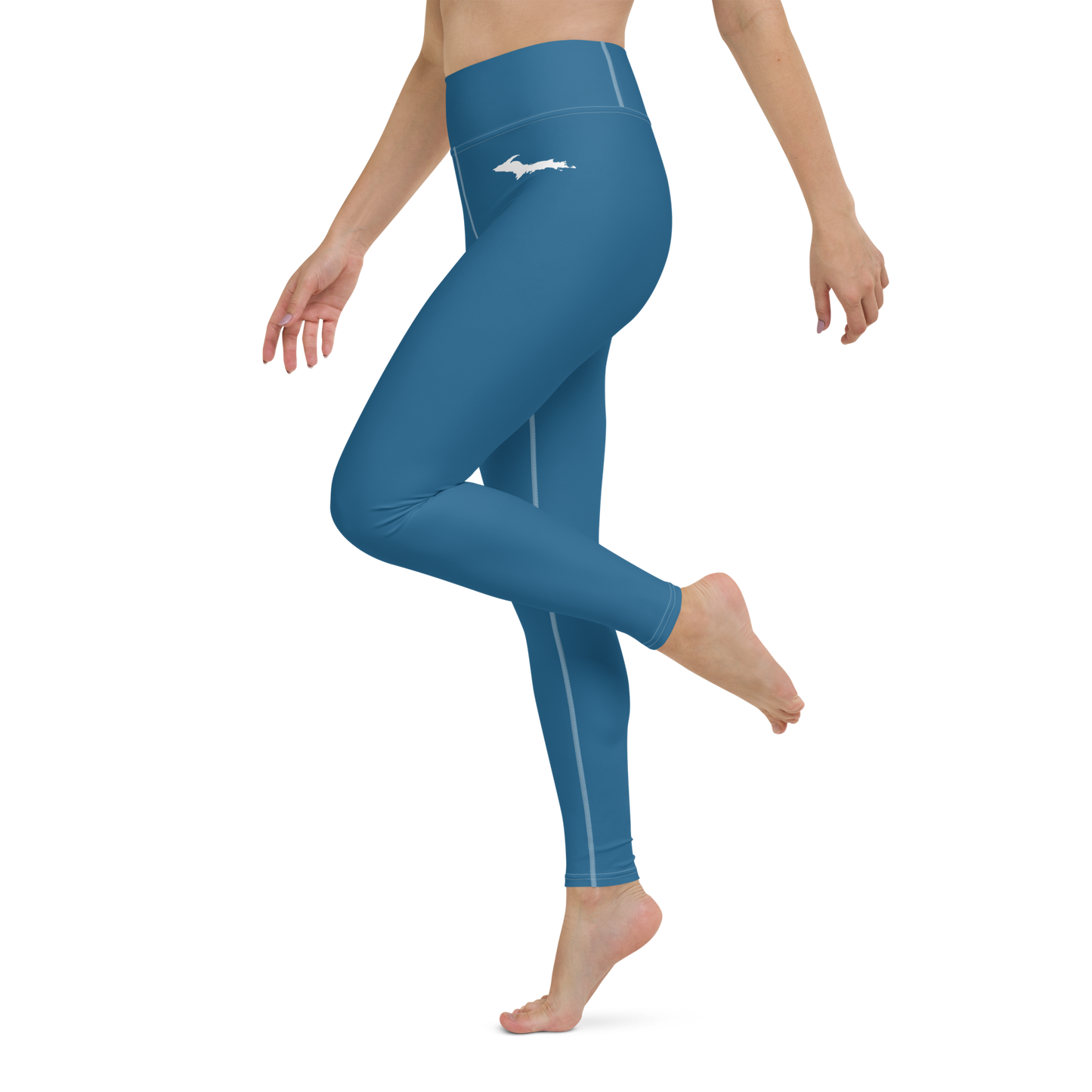 Michigan Upper Peninsula Yoga Leggings (w/ UP Outline) | Blueberry Color