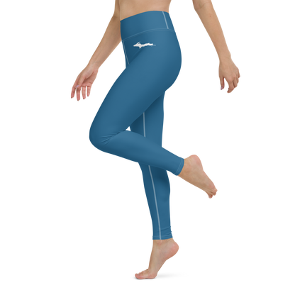 Michigan Upper Peninsula Yoga Leggings (w/ UP Outline) | Blueberry Color