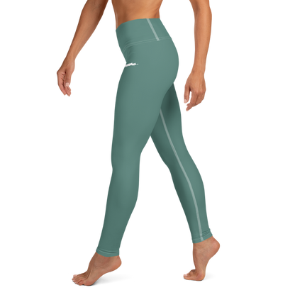 Michigan Upper Peninsula Yoga Leggings (w/ UP Outline) | Copper Green