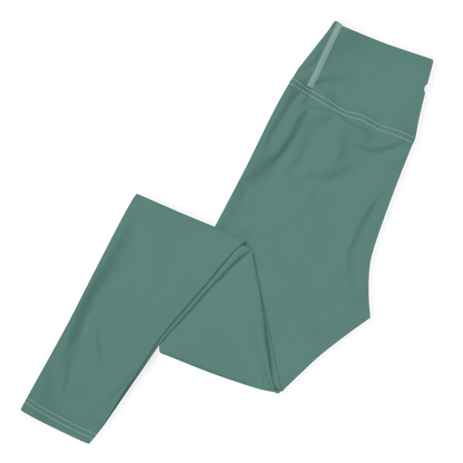 Michigan Upper Peninsula Yoga Leggings (w/ UP Outline) | Copper Green