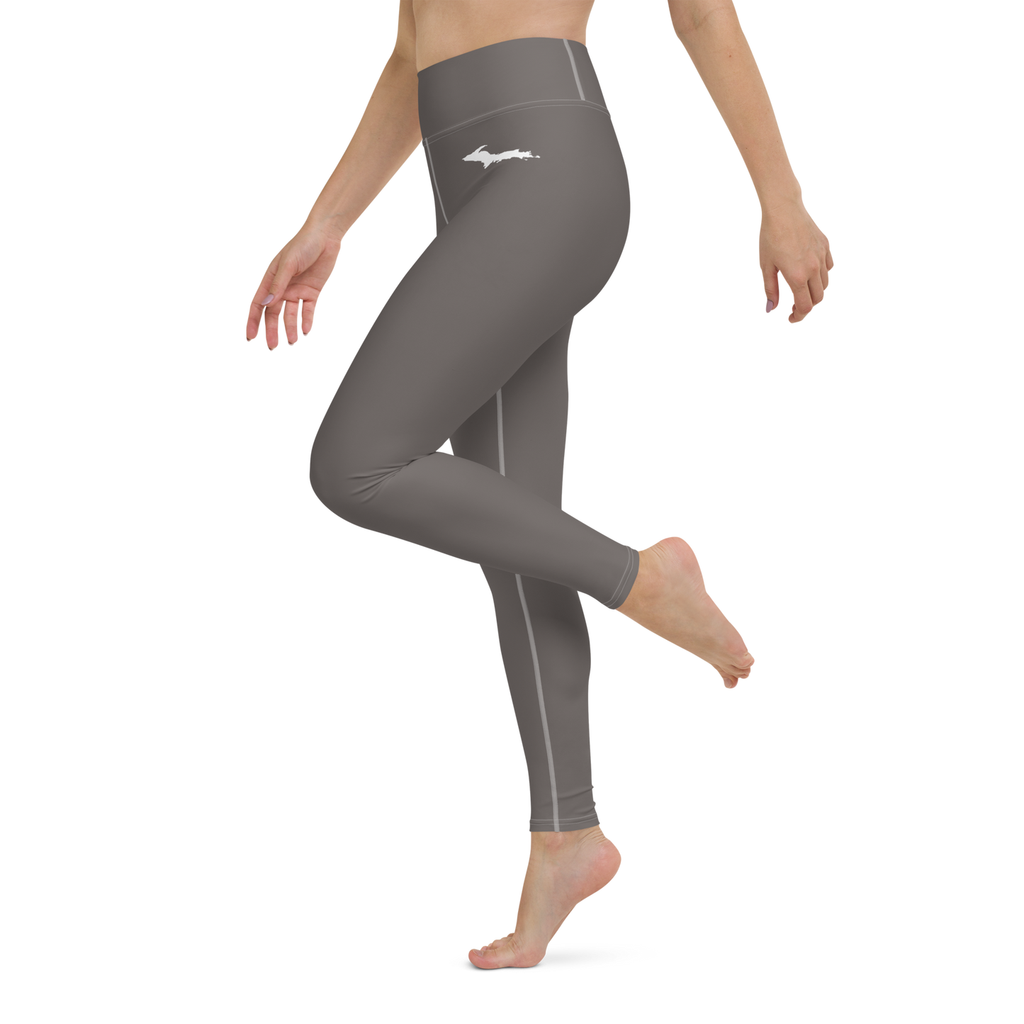 Michigan Upper Peninsula Yoga Leggings (w/ UP Outline) | Warren Tank Grey