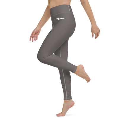 Michigan Upper Peninsula Yoga Leggings (w/ UP Outline) | Warren Tank Grey