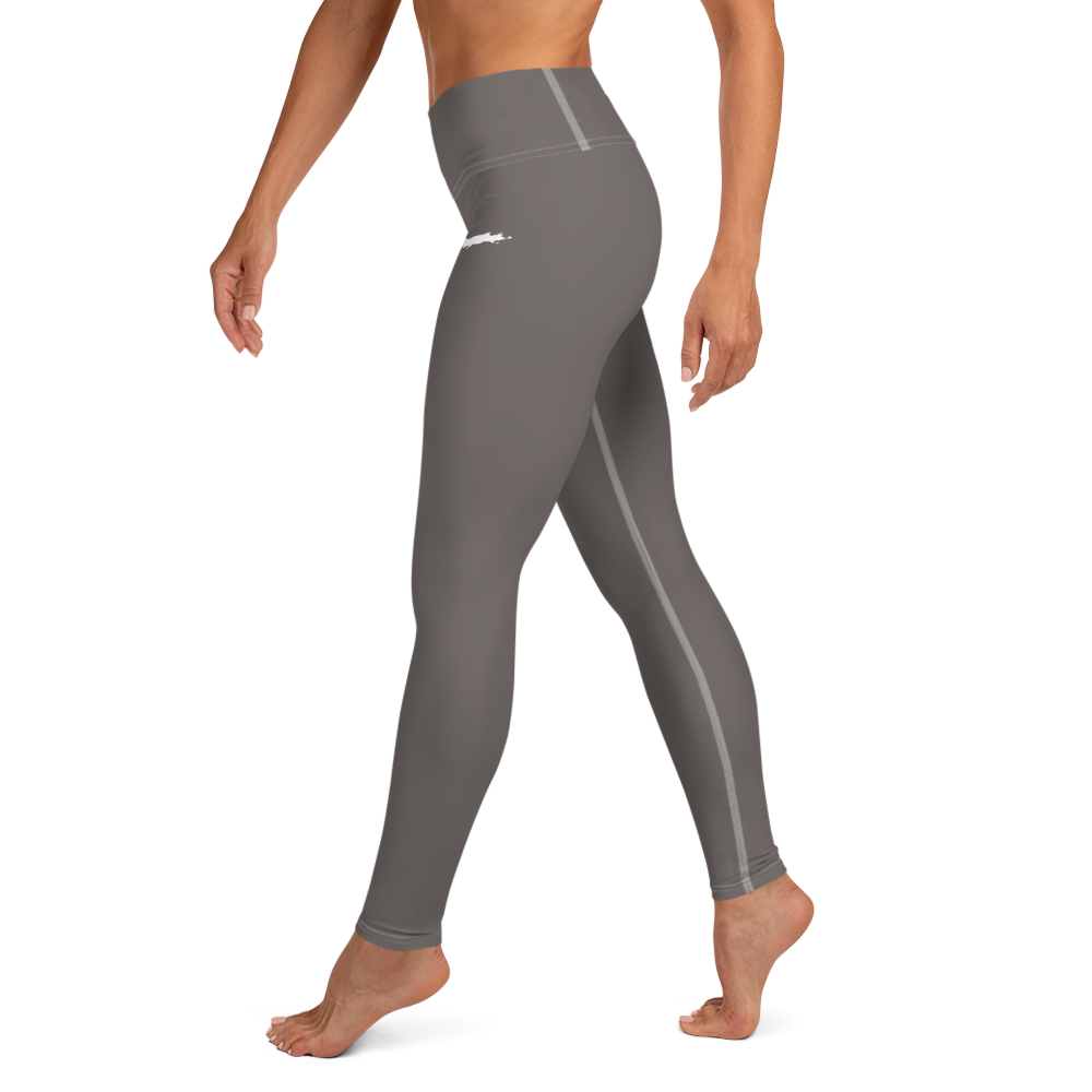 Michigan Upper Peninsula Yoga Leggings (w/ UP Outline) | Warren Tank Grey