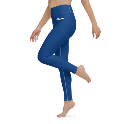 Michigan Upper Peninsula Yoga Leggings (w/ UP Outline) | Dearborn Blue