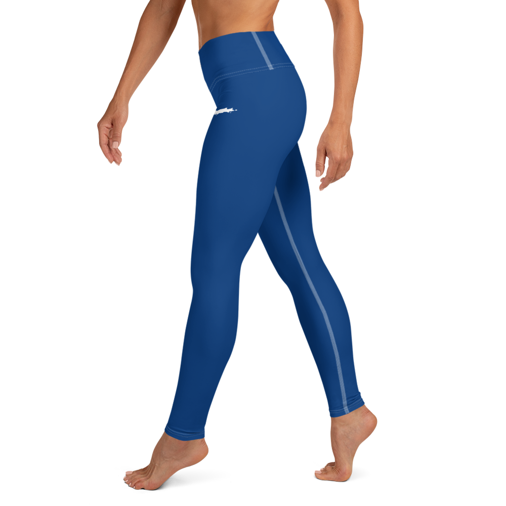 Michigan Upper Peninsula Yoga Leggings (w/ UP Outline) | Dearborn Blue