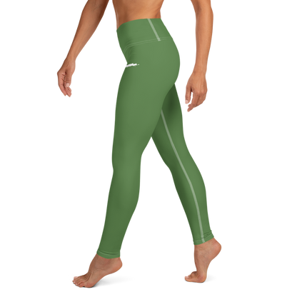 Michigan Upper Peninsula Yoga Leggings (w/ UP Outline) | Pine Green