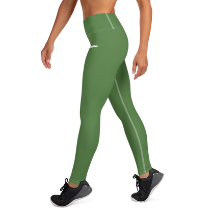 Michigan Upper Peninsula Yoga Leggings (w/ UP Outline) | Pine Green