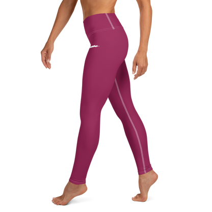 Michigan Upper Peninsula Yoga Leggings (w/ UP Outline) | Ruby Red