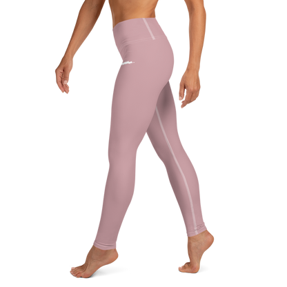 Michigan Upper Peninsula Yoga Leggings (w/ UP Outline) | Cherry Blossom Pink