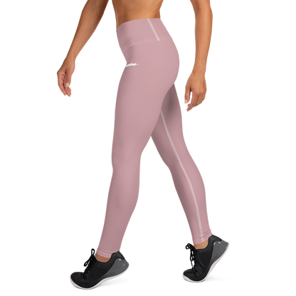 Michigan Upper Peninsula Yoga Leggings (w/ UP Outline) | Cherry Blossom Pink