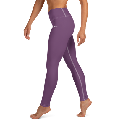 Michigan Upper Peninsula Yoga Leggings (w/ UP Outline) | Plum