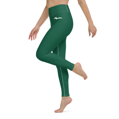 Michigan Upper Peninsula Yoga Leggings (w/ UP Outline) | Superior Green