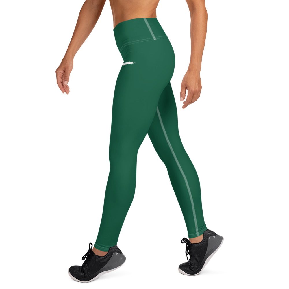 Michigan Upper Peninsula Yoga Leggings (w/ UP Outline) | Superior Green