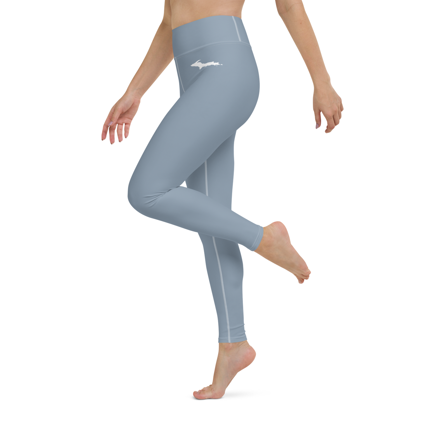 Michigan Upper Peninsula Yoga Leggings (w/ UP Outline) | B-24 Grey