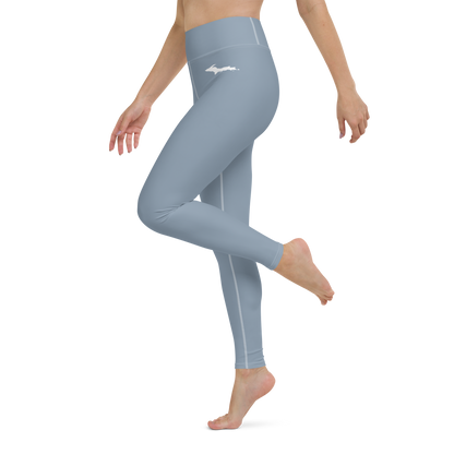 Michigan Upper Peninsula Yoga Leggings (w/ UP Outline) | B-24 Grey