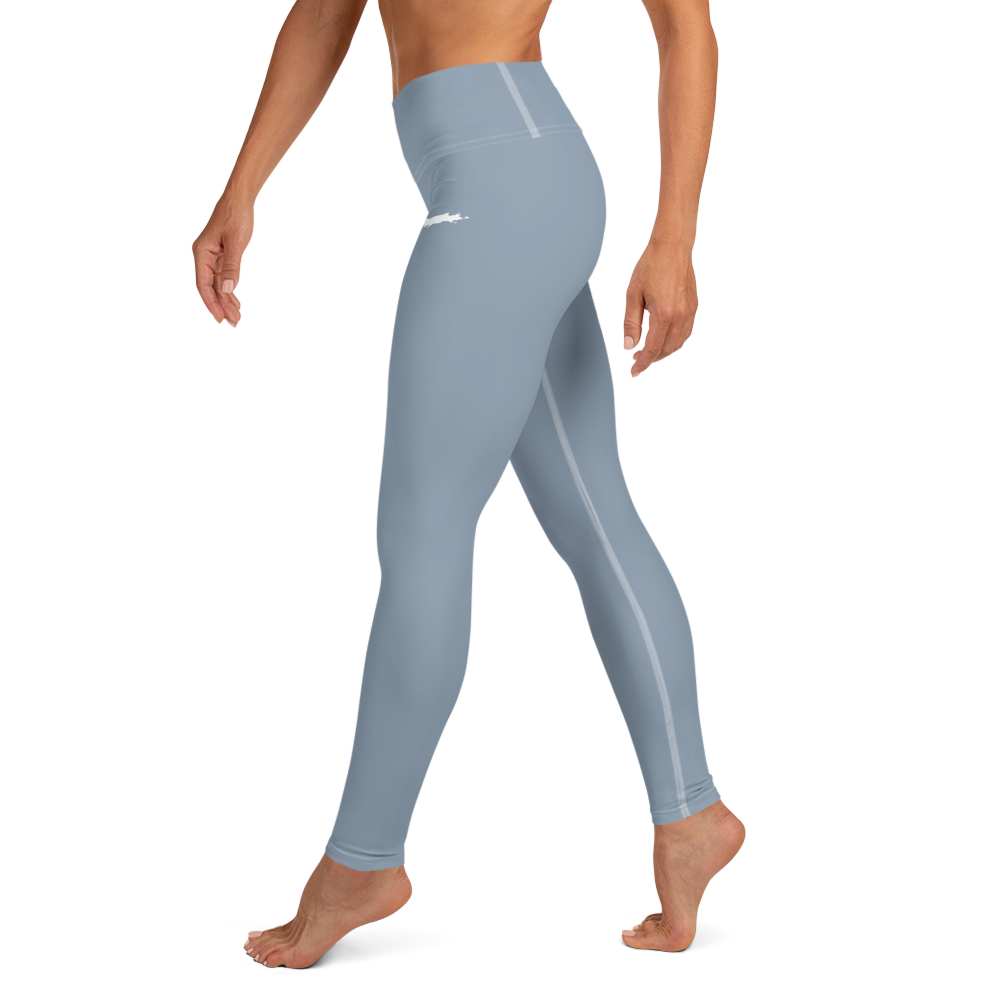 Michigan Upper Peninsula Yoga Leggings (w/ UP Outline) | B-24 Grey