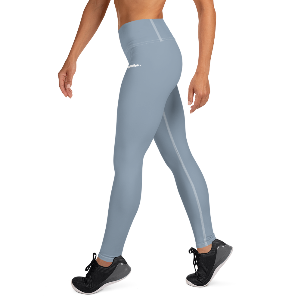 Michigan Upper Peninsula Yoga Leggings (w/ UP Outline) | B-24 Grey