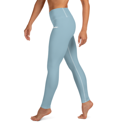 Michigan Upper Peninsula Yoga Leggings (w/ UP Outline) | Opal Blue