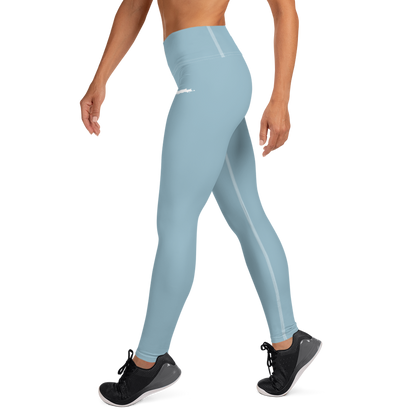 Michigan Upper Peninsula Yoga Leggings (w/ UP Outline) | Opal Blue