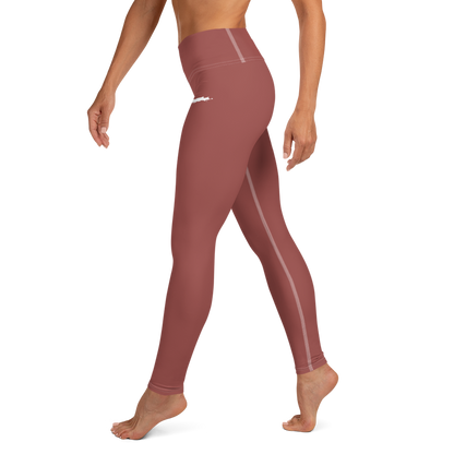 Michigan Upper Peninsula Yoga Leggings (w/ UP Outline) | Ore Dock Red