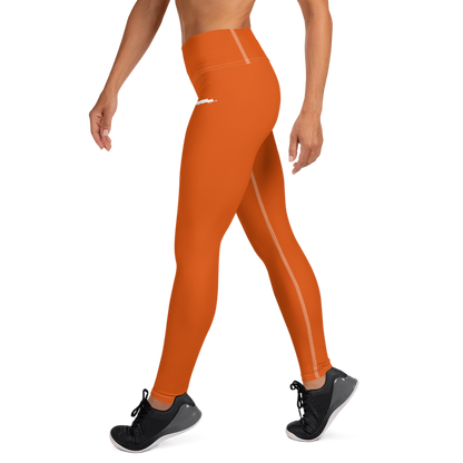 Michigan Upper Peninsula Yoga Leggings (w/ UP Outline) | Maple Leaf Orange