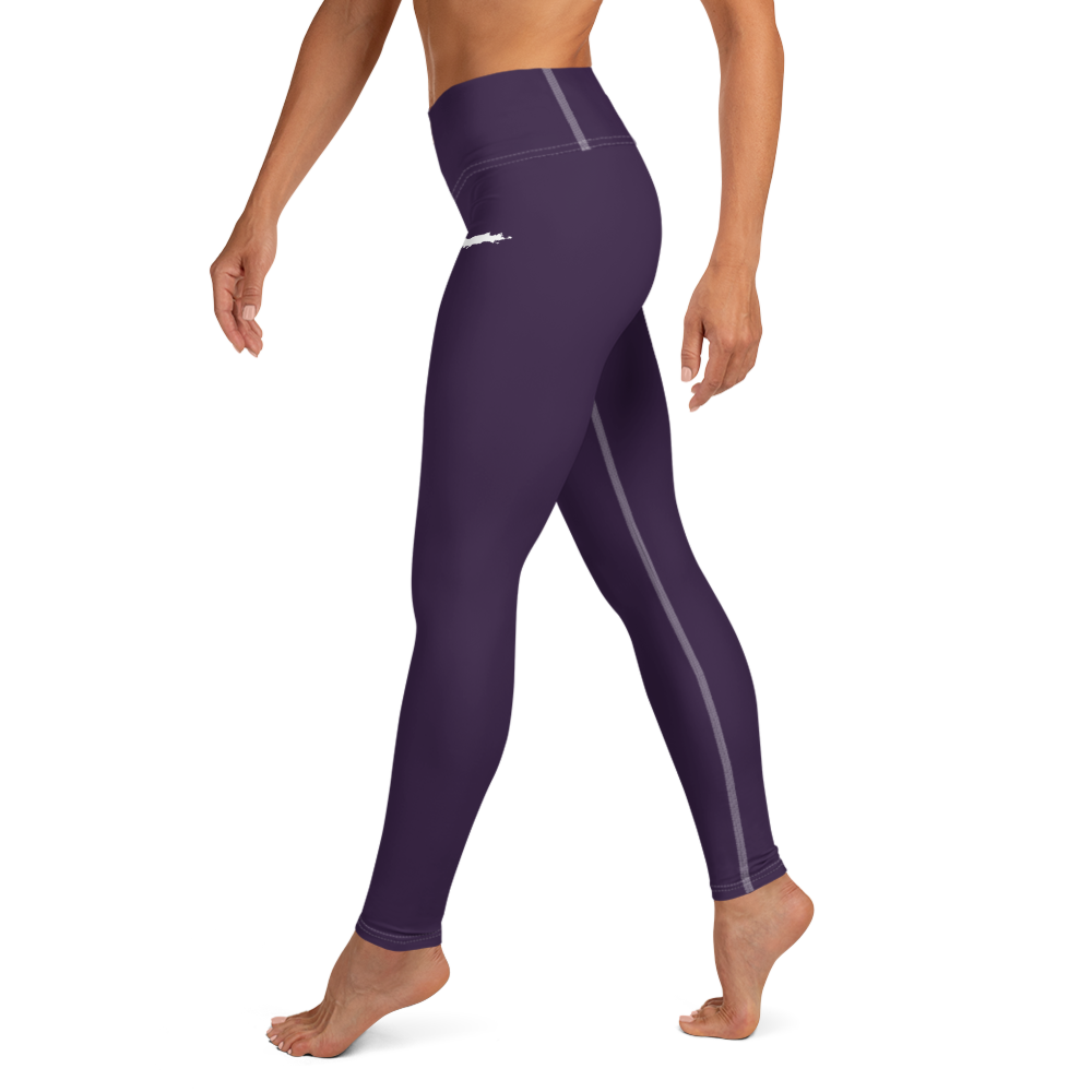 Michigan Upper Peninsula Yoga Leggings (w/ UP Outline) | Blackcurrant