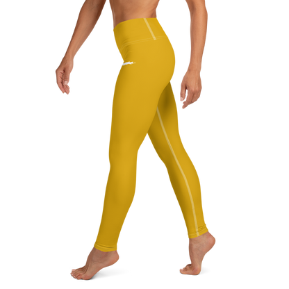 Michigan Upper Peninsula Yoga Leggings (w/ UP Outline) | Gold