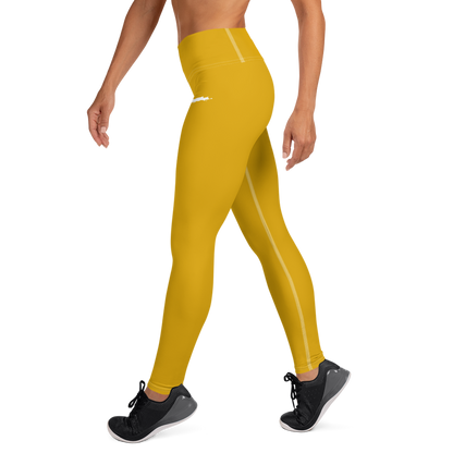 Michigan Upper Peninsula Yoga Leggings (w/ UP Outline) | Gold