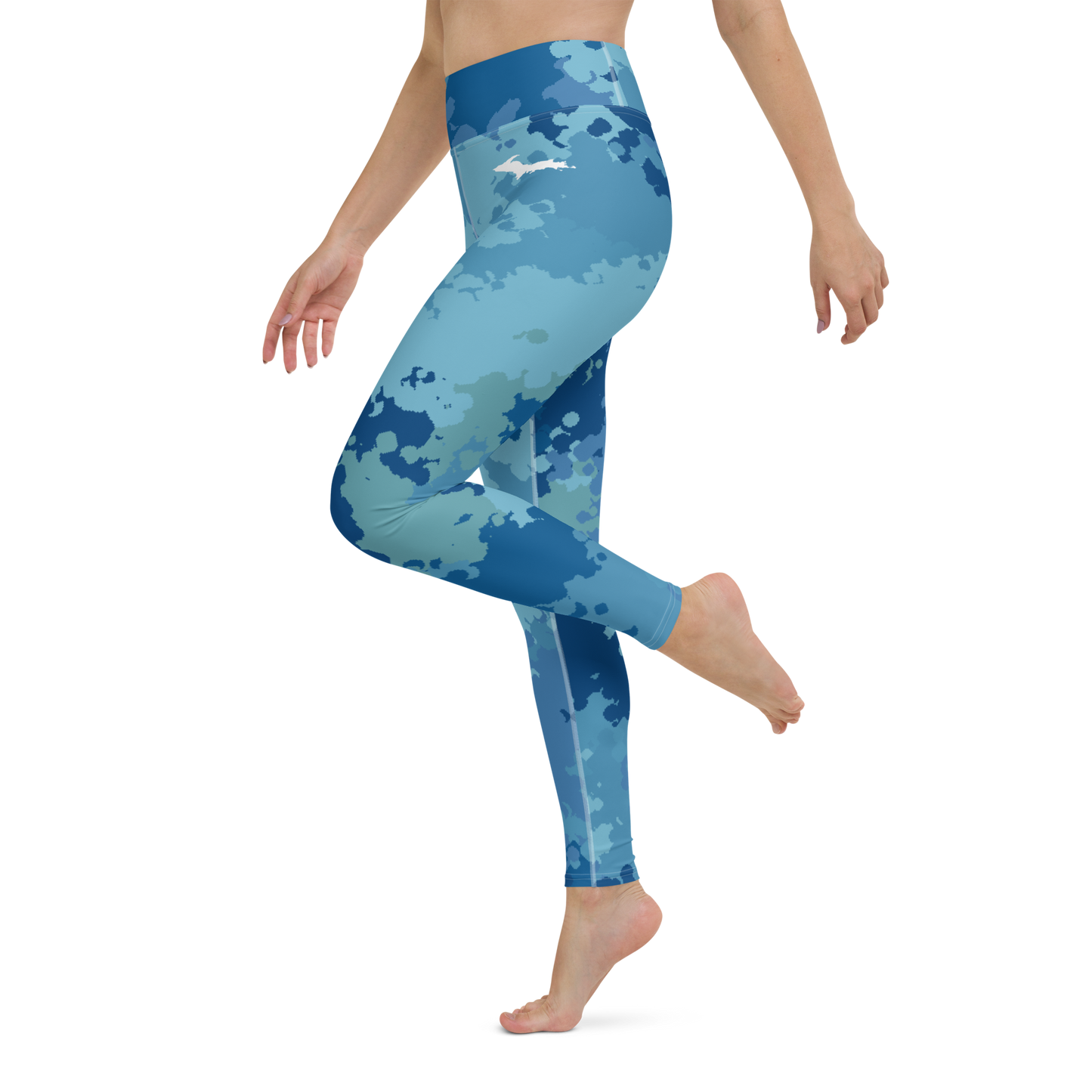 Michigan Upper Peninsula Yoga Leggings (w/ UP Outline) | Great Lakes Camo