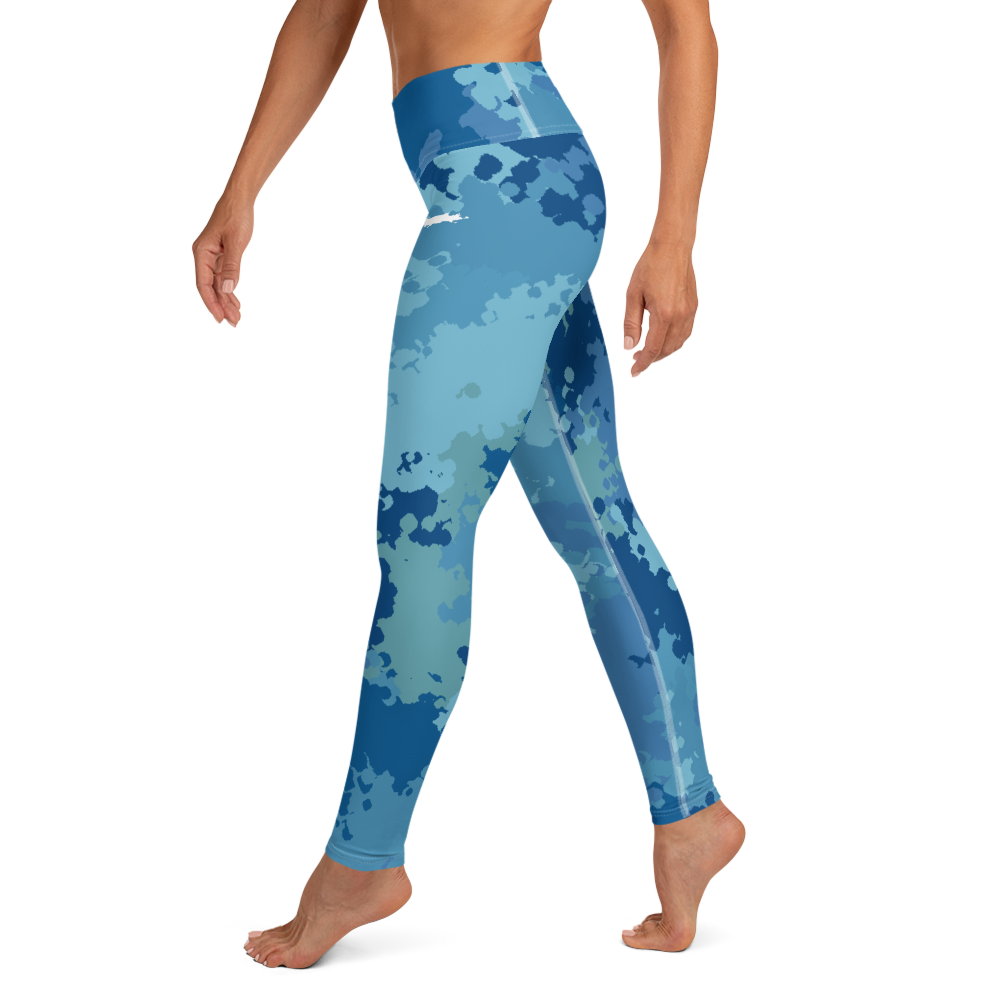 Michigan Upper Peninsula Yoga Leggings (w/ UP Outline) | Great Lakes Camo